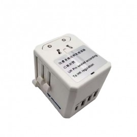 MasterTool- M3 USB+ 1 Type C 3.6A全球通用多國萬用插頭旅行充電器，美國、歐洲、澳洲、英國，白色 - 重量僅110g