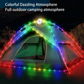 新款戶外露營氛圍照明燈 10米強磁七彩照明燈條 可收納串燈帳篷燈