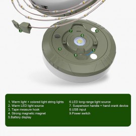 新款戶外露營氛圍照明燈 10米強磁七彩照明燈條 可收納串燈帳篷燈
