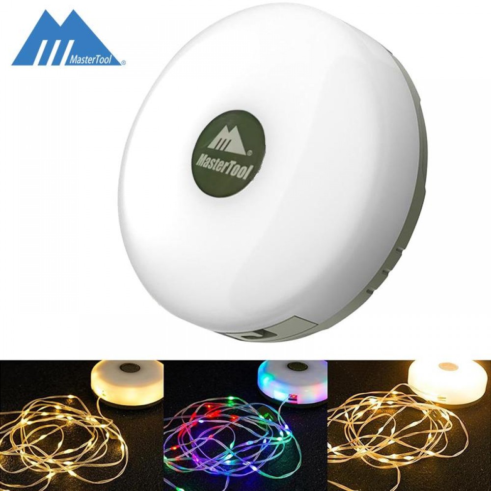 新款戶外露營氛圍照明燈 10米強磁七彩照明燈條 可收納串燈帳篷燈