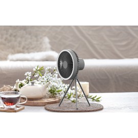 MasterTool-Creavier 戶外露營風扇連灰色收納包 充電式【大容量10000mah】三腳架風扇 吊扇 吊燈 三檔定時