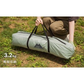 MasterTool- 3 合 1 雙層防水家庭自動帳篷可容納3-4人-淡綠色，戶外野營郊遊野營帳篷，戶外便攜式可折疊野營加厚自動彈出式，戶外野營防風防雨野營帳篷