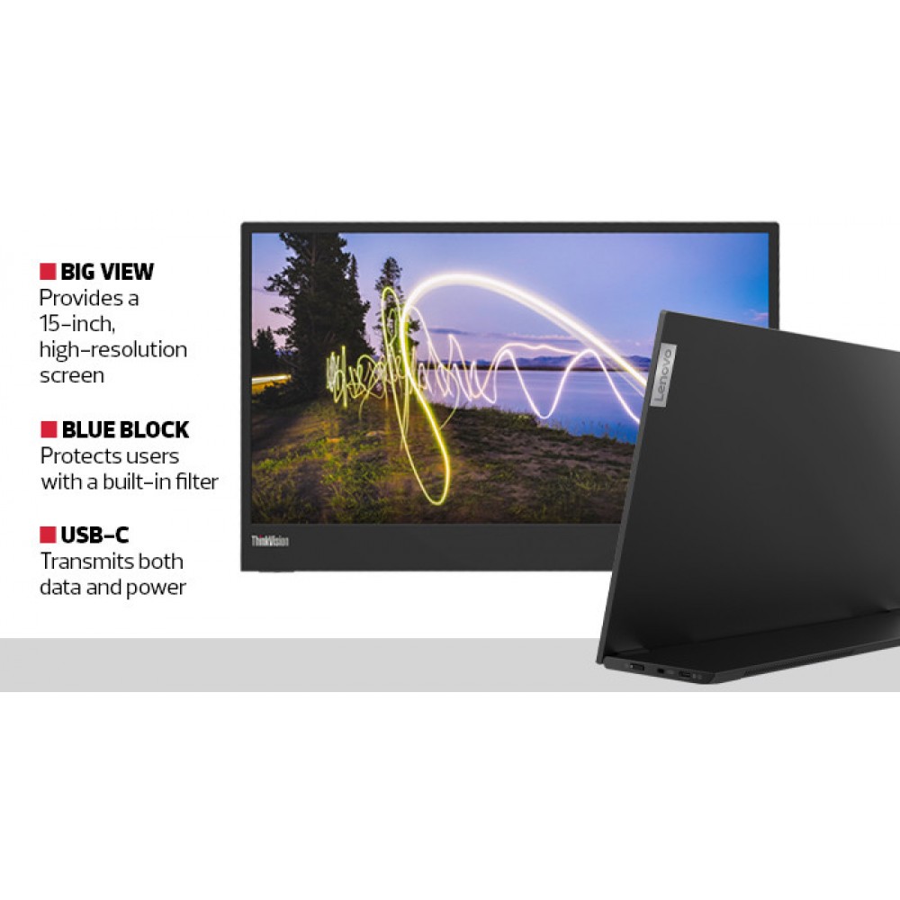 Lenovo ThinkVision M15 輕量顯示屏 （入選美國財富 Fortune 雜誌全球五百強品牌）