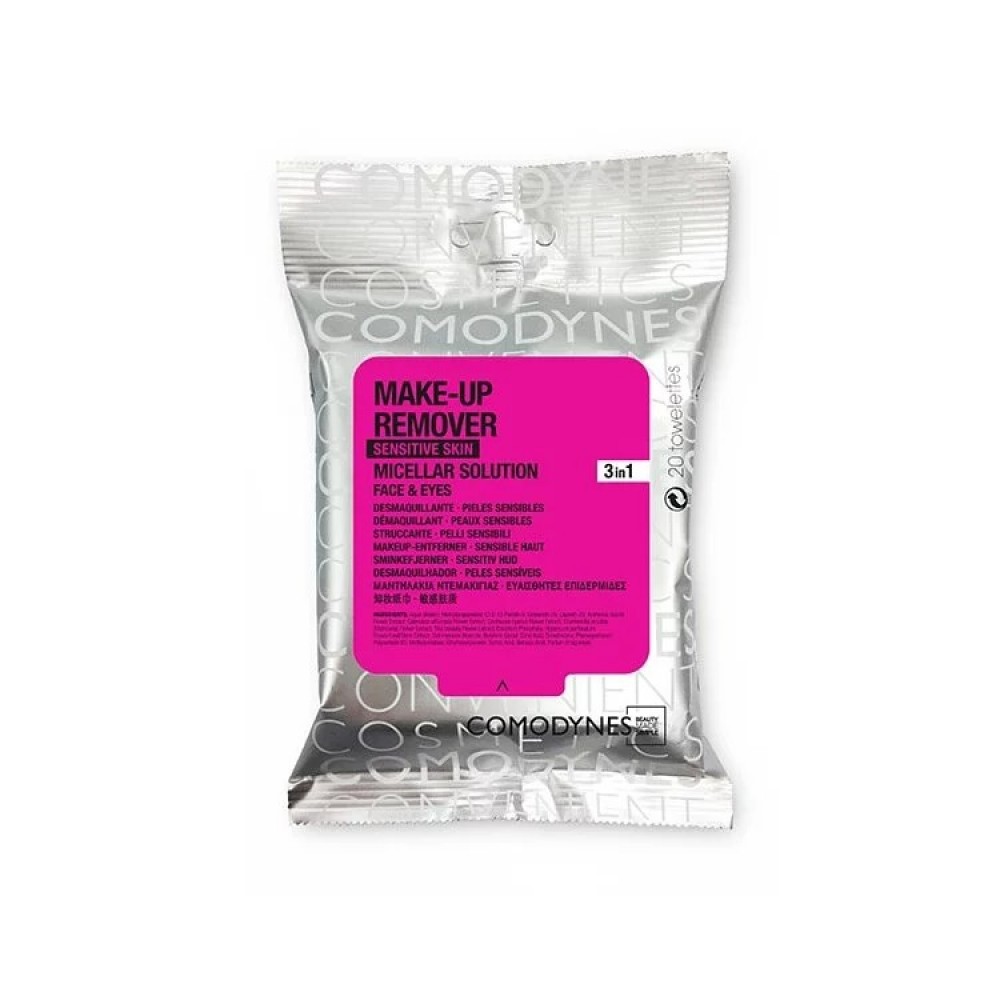 COMODYNES-Micellar 簡易速效潔面/ 護理/ 卸妝巾 - 敏感肌膚（20片）