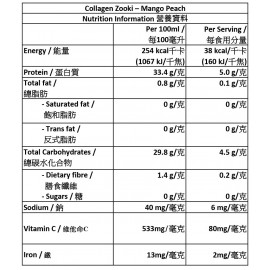 Zooki 強效脂質體水解海洋膠原蛋白 (5000mg) 芒果桃子味 14包 x15ml