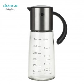 diseno 廚房自動開合玻璃油壺 300ml - 不銹鋼