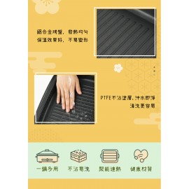 Kusa - 日本多功能烤盤｜燒烤爐｜無火煮食 ｜火鍋｜一體鍋｜電熱鍋｜六大配件 四大烤盤(淺藍) KS-MFP100