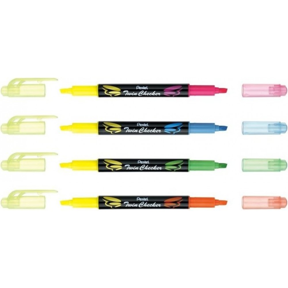 PENTEL Twin type checker 雙頭雙色螢光筆 SLW8 PENTEL Twin type checker 雙頭雙色螢光筆 SLW8