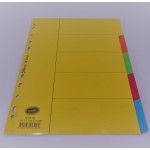 Bantex A4-5格紙質分類索引 6045 x2包Bantex 6045-00 A4/5 PAPER TAP DIVIDER x2Pack