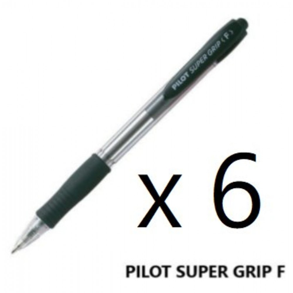 PILOT Super Grip F 按掣原子筆 0.7mm 黑色 X 6支