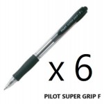PILOT Super Grip F 按掣原子筆 0.7mm 黑色 X 6支