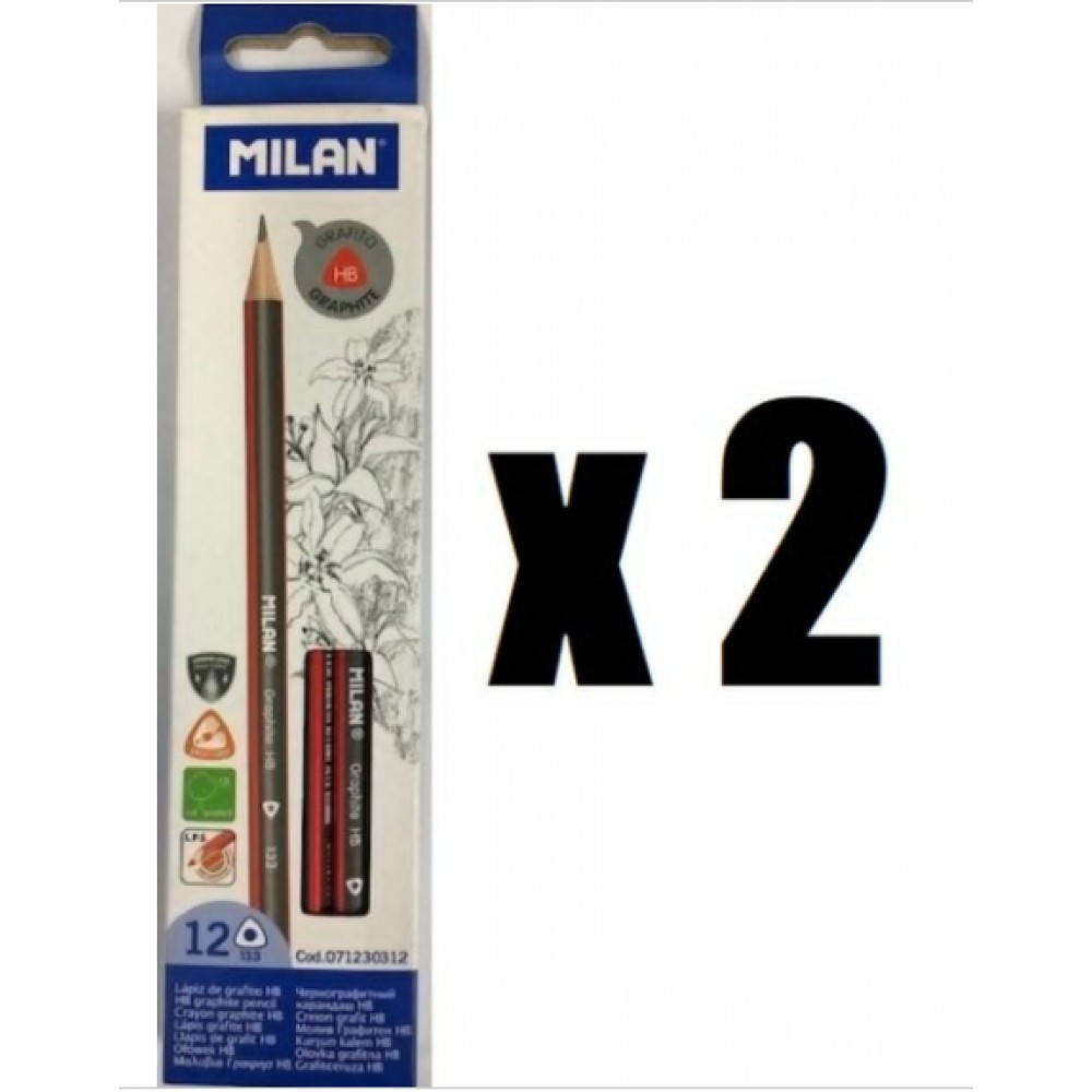 Milan #133 HB三角防斷鉛筆 (12枝裝) x 2盒