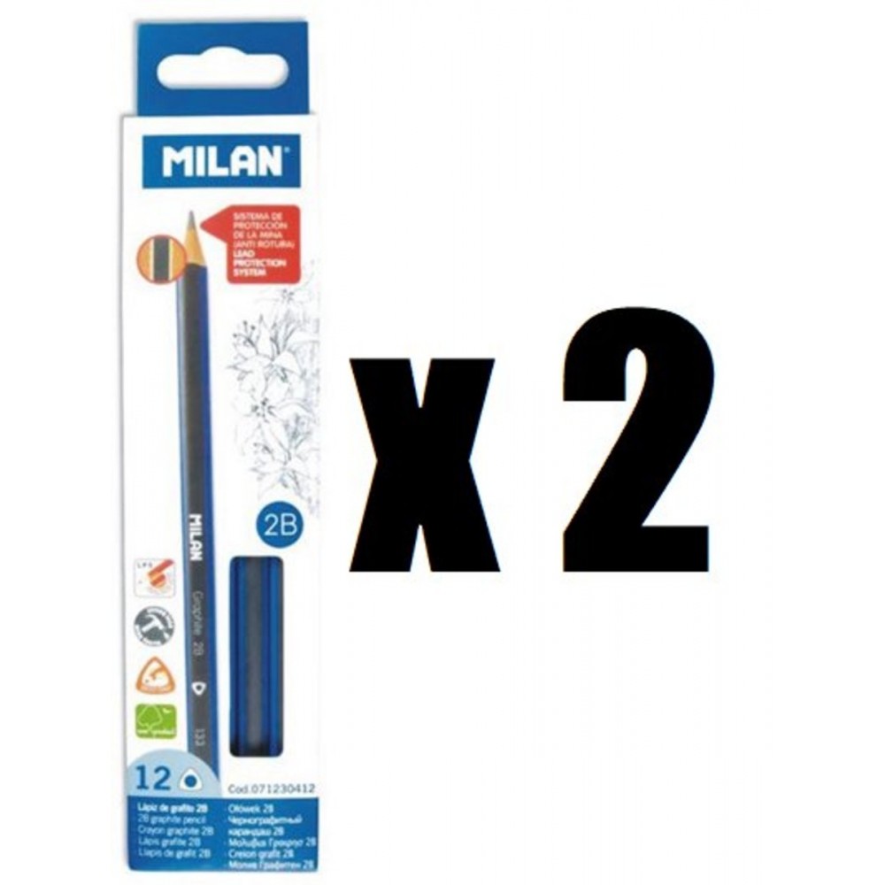 Milan #133 2B三角防斷鉛筆 (12枝裝) x 2盒