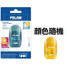 MILAN 掛咭裝 capsule look 鉛筆刨 + 擦膠  (顔色隨機)
