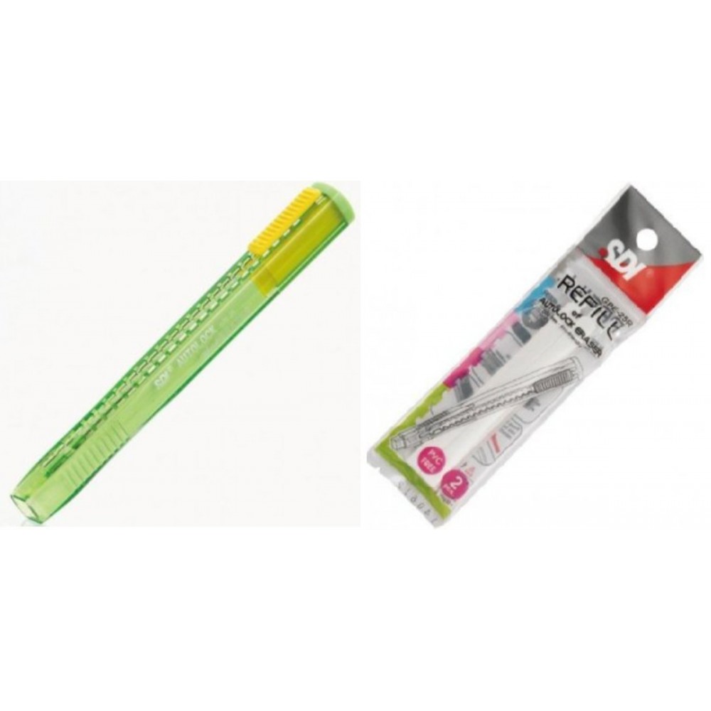 超好推自動鎖定擦膠筆 +替芯(2支)