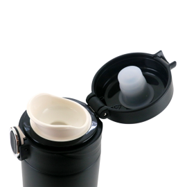 小牛角 VACA TEC系列 純鈦 450ml 保溫直飲杯 (黑色) HCT701K 平行進口貨品 送 金桔檸檬百香果茶 (10 獨立茶包)   VACA TEC series Titanium Vacuum One-Touch Mug 450ml (Black) HCT701K Provide free gift: Kumquat Lemon Passion Fruit Tea (10pcs Individual Tea Bag) Parallel Import goods