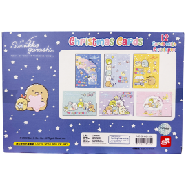 角落小夥伴 盒裝聖誕咭 藍色盒 (包括 6 款設計) (共 12 張聖誕咭連信封) 角落小夥伴是一群可愛而害羞的動物 他們喜歡躲在角落裡享受安靜和溫暖 讓人忍不住想要和他們做朋友 讓您的親友感受到您的心意 放入信封 就可以寄出您的聖誕禮物了 平行進口產品  Sumikko Gurashi Christmas Cards Box Set Blue box (includes 6 designs) (12 cards with envelopes) Parallel import goods