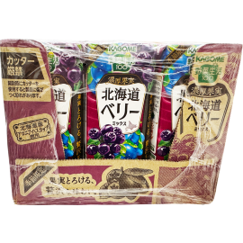 [原箱優惠] 野菜生活 100濃厚果實 北海道雜苺混合汁 195ml x 24盒裝 使用北海道產的野櫻莓和藍靛果 並奢侈地使用果泥的濃郁口味 每一瓶飲品都相當於吃了一份水果 能滿足您的維生素C的日常攝取量 日本製造 平行進口產品  [Full box Promotion] Kagome 100 Hokkaido Mixed Berry Juice 195ml x 24pcs/box Made in Japan Parallel import goods