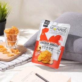 [生酮主意] Morris 零碳水雞胸肉脆片 (燒烤味) 16g/包 x 2包裝 Morris 打破薯片高脂高碳宿命 零碳水化合物 低GI 生酮飲食 低卡路里 低脂肪含量 100% 還原薯片爽脆口感 再沒有零食罪惡感負擔 泰國製造 平行進口貨品 [Ketogenic Life] High Protein Chicken Breast Crispy Baked Snack (BBQ flavor) 16g/bag x 2pcs Made in Thailand Parallel Import goods