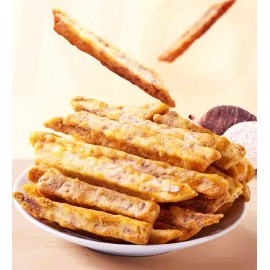 香脆蟹黃芋條 200g包裝 (+/-5g) 傳統工藝零食 香脆好味食唔停口 採用新鮮芋頭切條低溫烘焙 調味用了香港人喜愛蟹黃 無添加色素 原色原味 香芋蟹黃味濃 好似薯條酥脆 平行進口產品  Crispy Crab Roe Taro Sticks 200g/bag (+/-5g) Parallel import goods