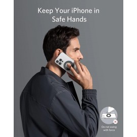 Anker 安克 磁性手機指環握把及支架 Mag-Go 610 (黑色) A25A0H11 強勁磁力 (可支援最大800g) 360°旋轉及最大125°翻轉 可作手機支架或指環扣使用 無需膠貼 輕鬆附上及拆掉 香港行貨  Anker Mag-Go 610 Magnetic Phone Grip (Black) A25A0H11 HK Authorized Goods