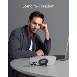 Anker 安克 磁性手機指環握把及支架 Mag-Go 610 (黑色) A25A0H11 強勁磁力 (可支援最大800g) 360°旋轉及最大125°翻轉 可作手機支架或指環扣使用 無需膠貼 輕鬆附上及拆掉 香港行貨  Anker Mag-Go 610 Magnetic Phone Grip (Black) A25A0H11 HK Authorized Goods