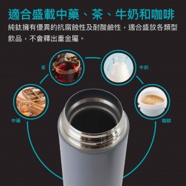 小牛角 VACA TEC系列 純鈦 450ml 保溫直飲杯 (黑色) HCT701K 平行進口貨品 送 金桔檸檬百香果茶 (10 獨立茶包)   VACA TEC series Titanium Vacuum One-Touch Mug 450ml (Black) HCT701K Provide free gift: Kumquat Lemon Passion Fruit Tea (10pcs Individual Tea Bag) Parallel Import goods