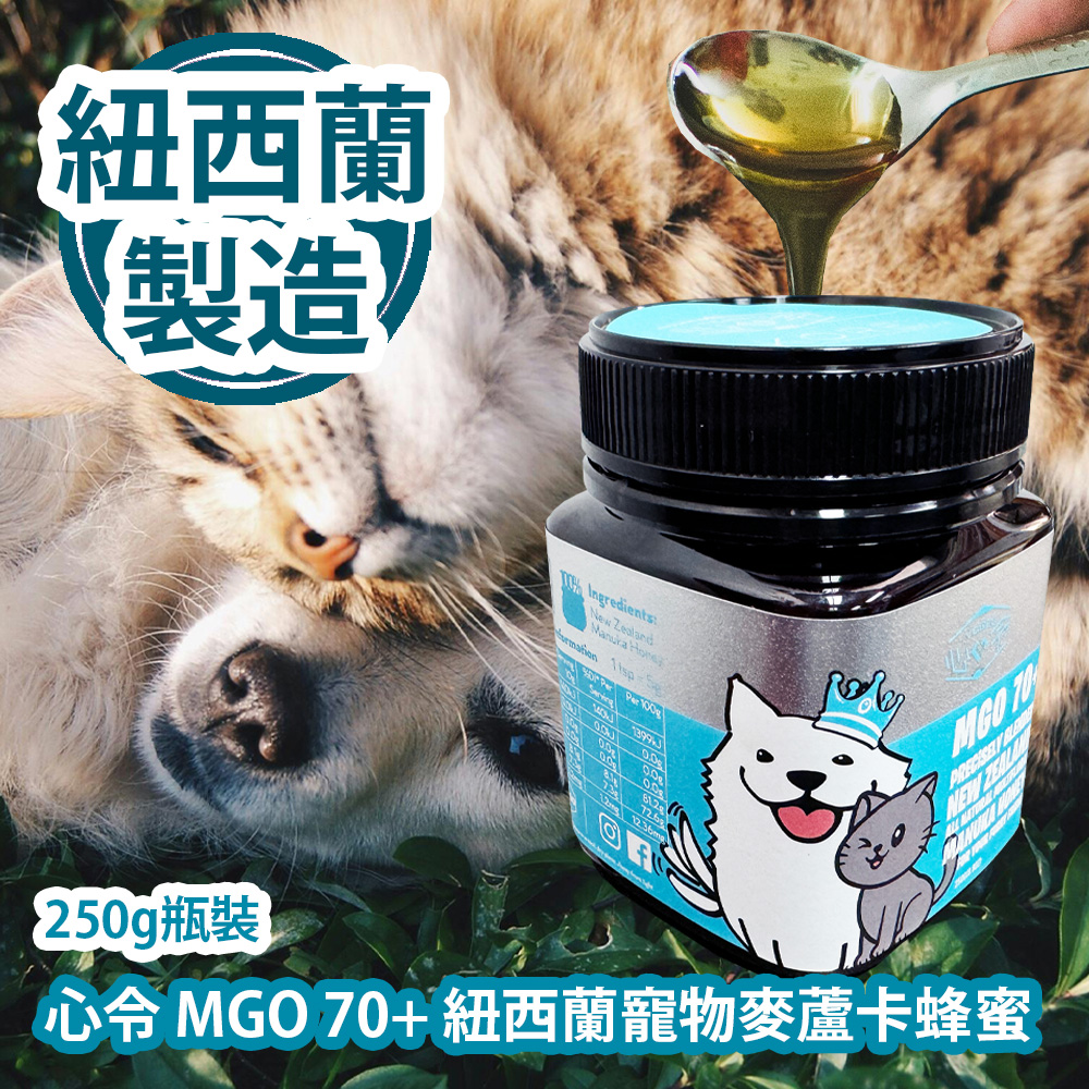 心令 MGO 70+ 紐西蘭寵物麥蘆卡蜂蜜 250g瓶裝 紐西蘭製造 V Care U MGO 70+ Precisely Blended New Zealand All Natural Multifloral Manuka Honey 250g/bottle Made in New Zealand 心令 MGO 70+ 紐西蘭寵物麥蘆卡蜂蜜 250g瓶裝 紐西蘭製造 V Care U MGO 70+ Precisely Blended New Zealand All Natural Multifloral Manuka Honey 250g/bottle Made in New Zealand