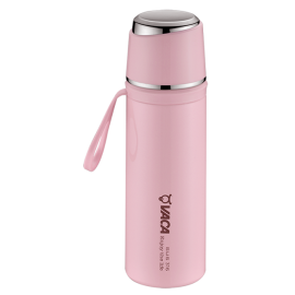 小牛角 VACA 500ml 316不銹鋼真空子彈壺 配彈跳內塞 (粉紅色) HCV101P 平行進口貨品 送 金桔檸檬百香果茶 (10 獨立茶包)   VACA 316 Stainless Steel Vacuum Insulated String Water Bottle 500ml (Pink) HCV101P Parallel Import goods