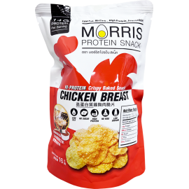 [生酮主意] Morris 零碳水雞胸肉脆片 (燒烤味) 16g/包 x 2包裝 Morris 打破薯片高脂高碳宿命 零碳水化合物 低GI 生酮飲食 低卡路里 低脂肪含量 100% 還原薯片爽脆口感 再沒有零食罪惡感負擔 泰國製造 平行進口貨品 [Ketogenic Life] High Protein Chicken Breast Crispy Baked Snack (BBQ flavor) 16g/bag x 2pcs Made in Thailand Parallel Import goods