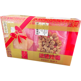 [珍貴送禮] 日本原粒瑤柱 x 南美大螺片禮盒裝 (150g/日本原粒瑤柱 150g/南美大螺片) 平行進口貨品 [Precious Gift] Japanese Dried Scallops x South American Sliced Conch/Gift box (150g/Japanese Dried Scallops 150g/South American Sliced Conch) Parallel Import goods