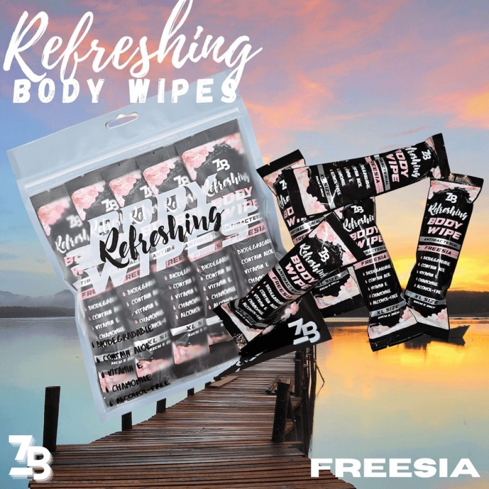 世安堡 - ZB水潤清香濕體巾~小蒼蘭 (1包5條）