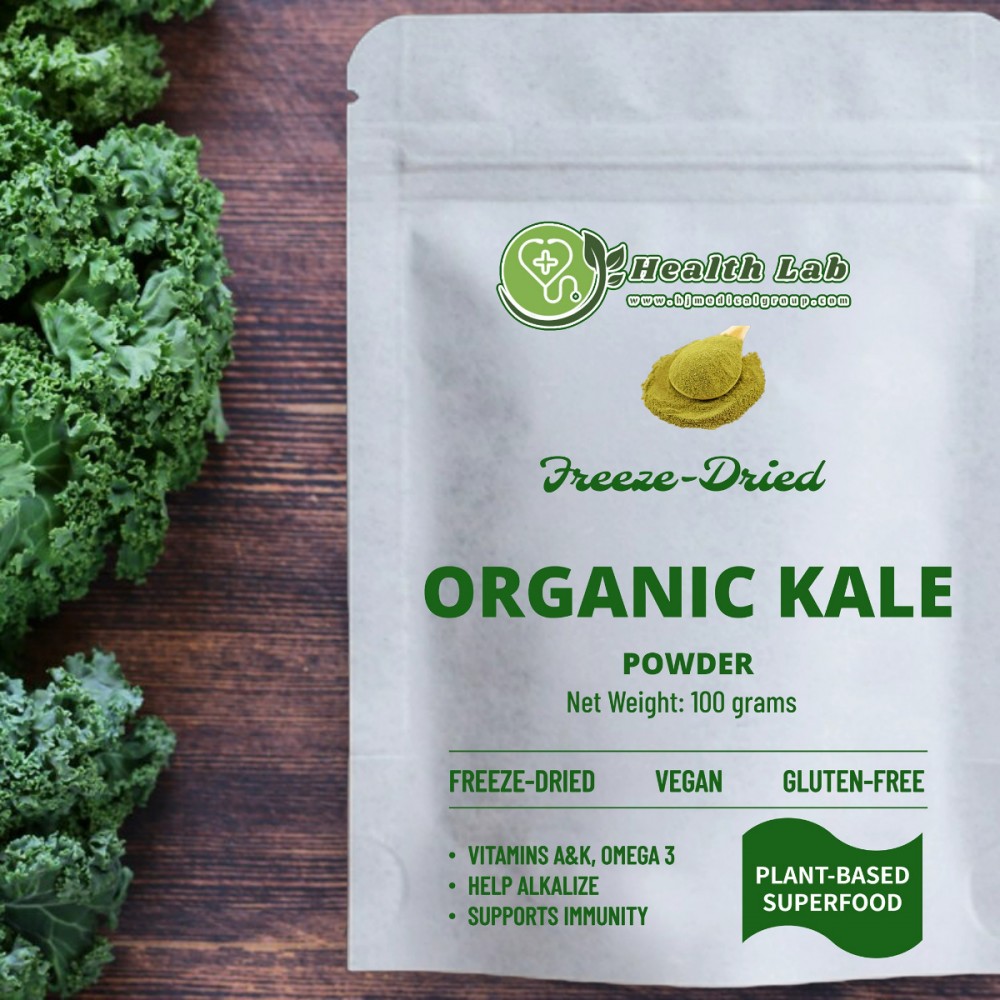 Health LabSUPERFOOD - 有機羽衣甘藍粉 100g | 維生素 A 和 K、礦物質和氨基酸的良好來源 Health LabSUPERFOOD - 有機羽衣甘藍粉 100g | 維生素 A 和 K、礦物質和氨基酸的良好來源