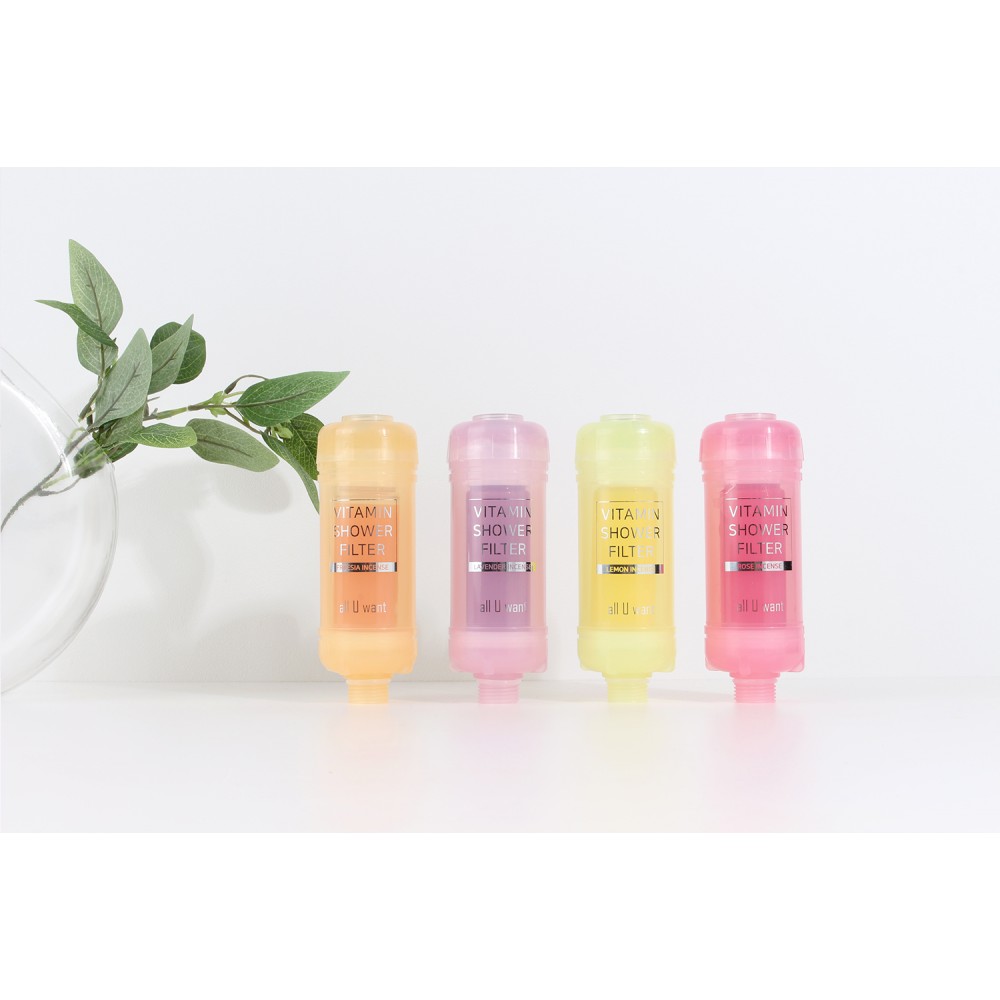 美國FDA認証 all U want維他命C+蛋白質香薰除氯沐浴過濾器(4支家庭套裝)