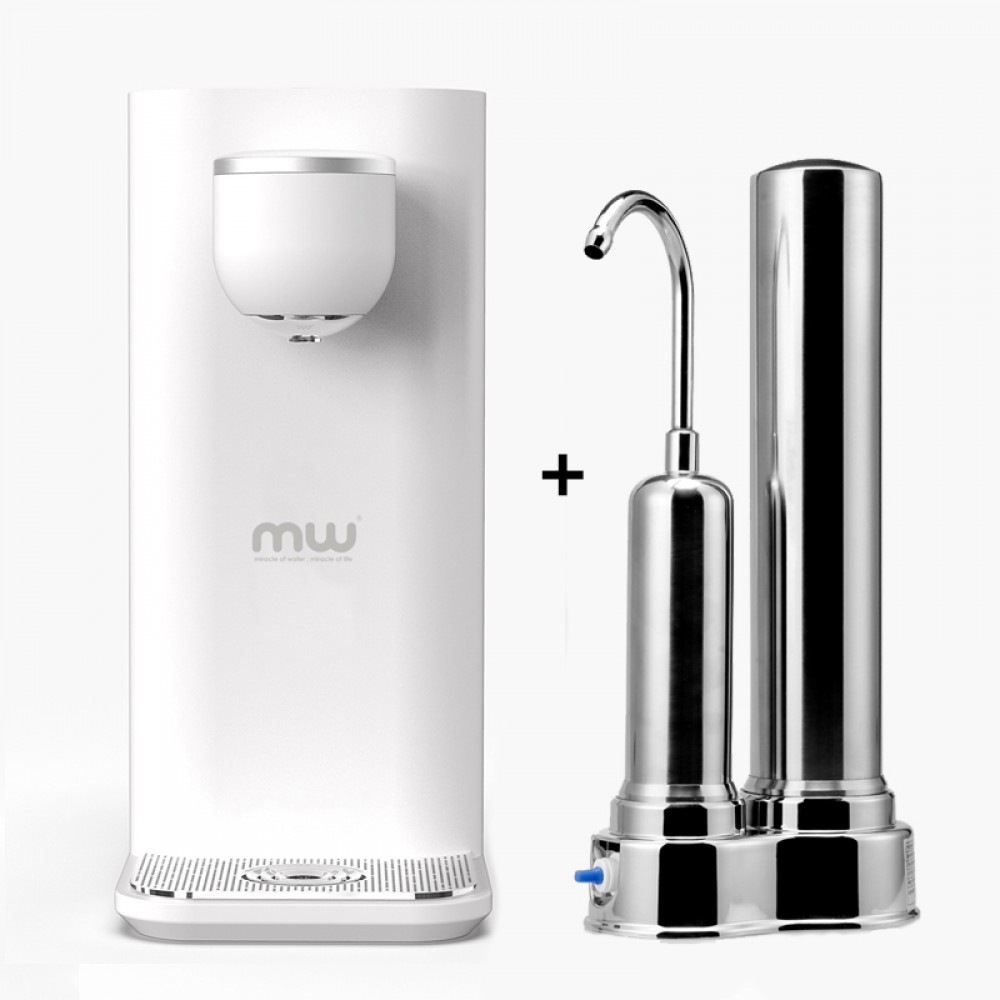 直飲鹼性陶瓷雙濾芯過濾器+智能3秒即熱水機套裝